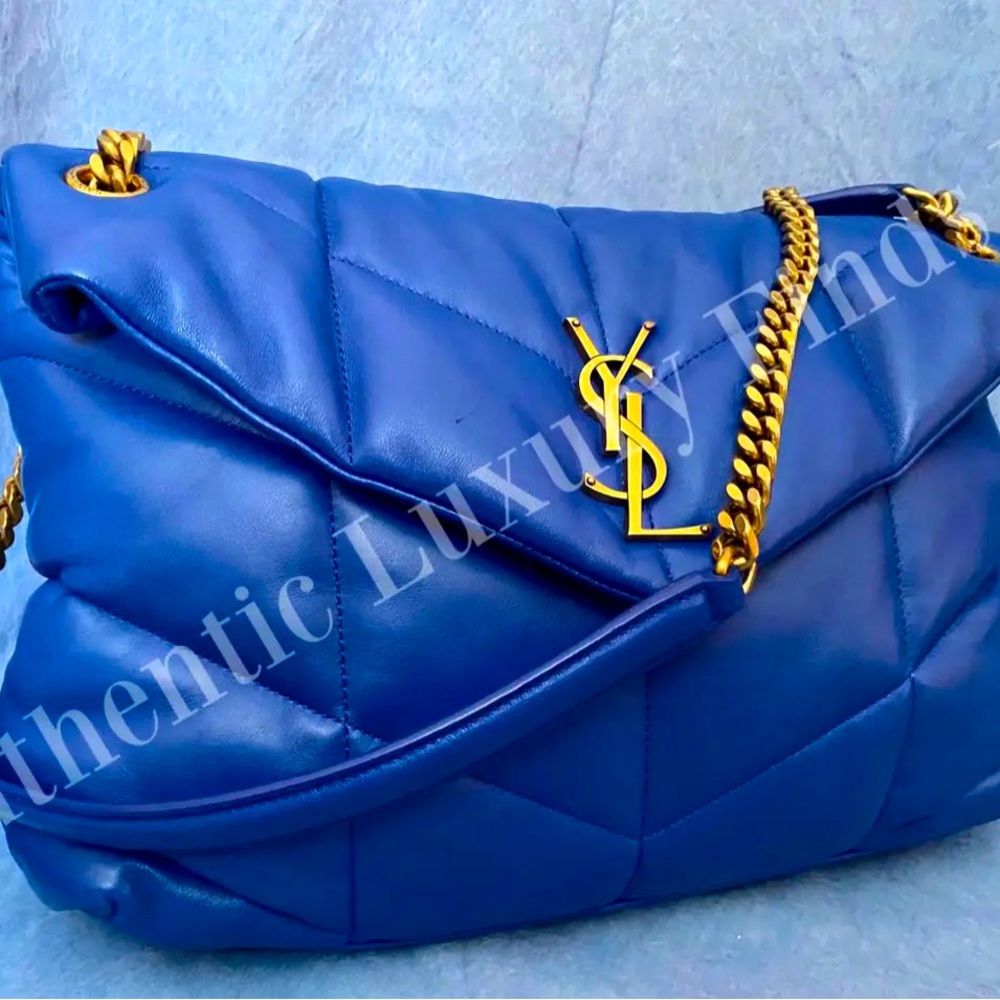 AUTHENTIC | YSL blue puffy purse